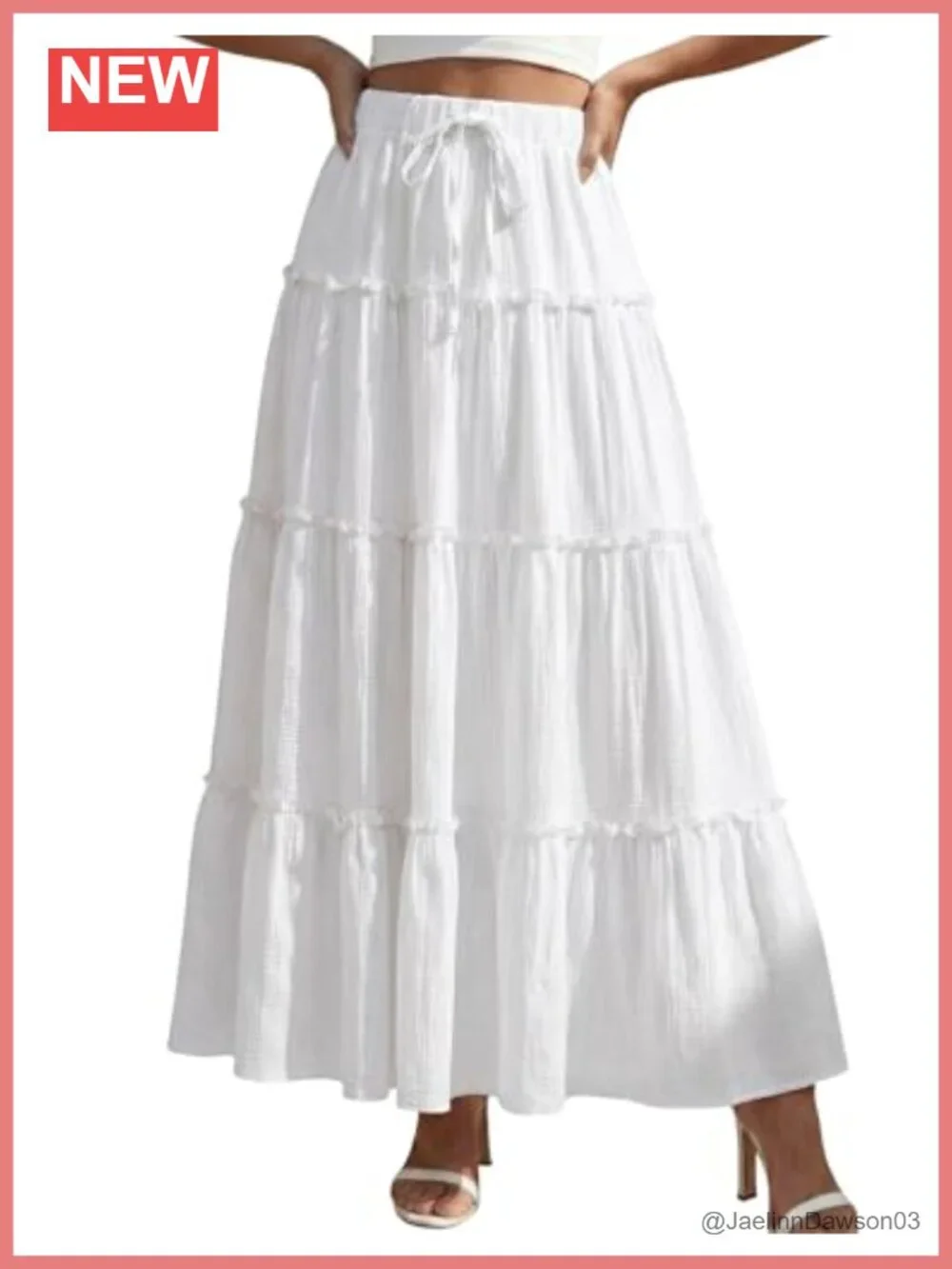 Womens Boho Maxi Skirt Flowy Ruffle Tiered High Waisted Long Skirt
